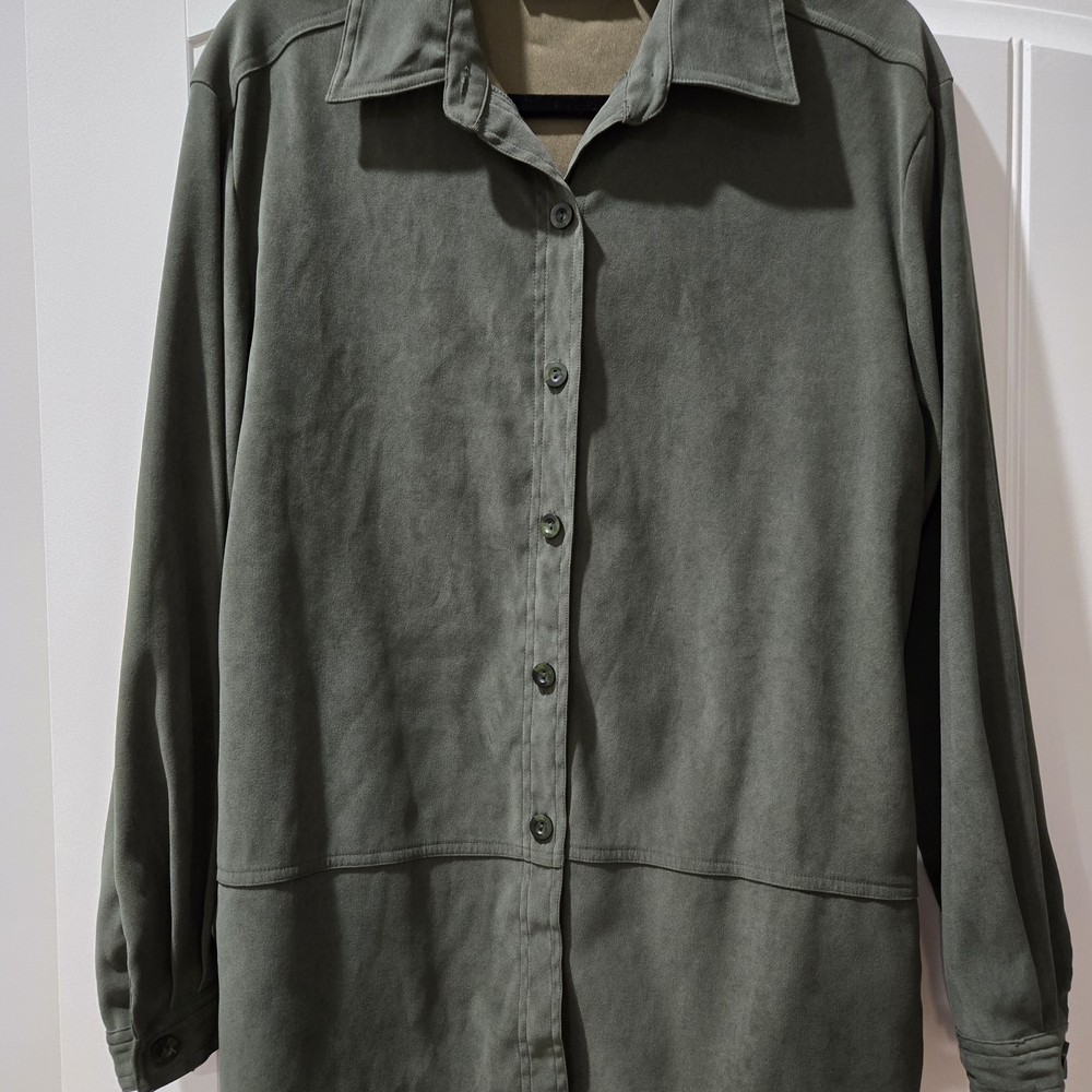 Women's Olive Button-Up Shirt
